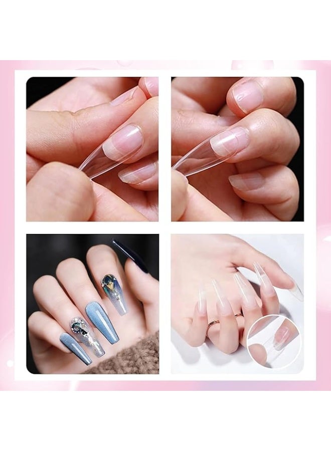 أظافر صناعية أكريليك شفافة من مايا أكسسوارات - 500 قطعة، أظافر صناعية للنساء والفتيات - Image 1